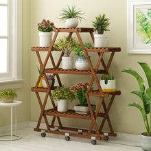 Load image into Gallery viewer, Anti-corrosion Wood Flower Stand Rack Floor Flower Shelf Indoor and Outdoor Solid Wood Living Room Balcony Meat Rack