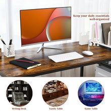 Load image into Gallery viewer, 55 Inch Reversible Ergonomic Computer Desk Adjustable Storage Shelves Sturdy Heavy Duty Steel Frame Office Home Computer Desks