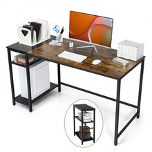 Load image into Gallery viewer, 55 Inch Reversible Ergonomic Computer Desk Adjustable Storage Shelves Sturdy Heavy Duty Steel Frame Office Home Computer Desks
