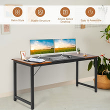 Load image into Gallery viewer, 63 Inch Home Office Computer Desk with Heavy Duty Steel Frame Laptop Desktop Computers Desks Conference Table