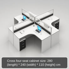 Load image into Gallery viewer, Simple and modern partition screen card holder working position staff office desk and chair combination office furniture