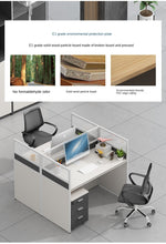 Load image into Gallery viewer, Simple and modern partition screen card holder working position staff office desk and chair combination office furniture