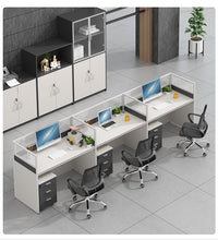 Load image into Gallery viewer, Simple and modern partition screen card holder working position staff office desk and chair combination office furniture