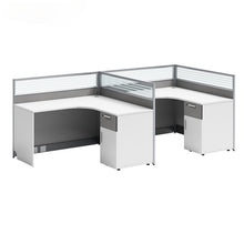 Load image into Gallery viewer, Desk office staff computer table and chair combination screen partition double financial desk