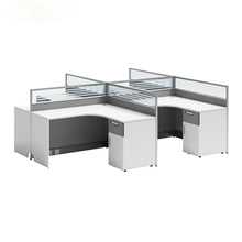 Load image into Gallery viewer, Desk office staff computer table and chair combination screen partition double financial desk