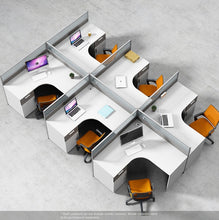 Load image into Gallery viewer, Desk office staff computer table and chair combination screen partition double financial desk