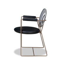 Load image into Gallery viewer, New Arrival Trending Products round back and cushion metal dining chair
