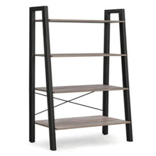 Load image into Gallery viewer, [US Stock]Freestanding Bookcase Ladder Rack 4 Layers Ladder Shelves
