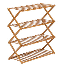 Load image into Gallery viewer, 100% Bamboo Flower Stand 4-Layer Stock Rack Foldable Balcony Plant Frame Office Living Room Garden Decoration Natural[US-Stock]
