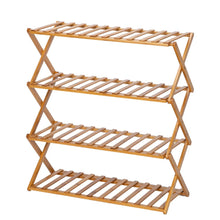 Load image into Gallery viewer, 100% Bamboo Flower Stand 4-Layer Stock Rack Foldable Balcony Plant Frame Office Living Room Garden Decoration Natural[US-Stock]
