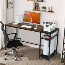 Load image into Gallery viewer, 55 Inch Reversible Ergonomic Computer Desk Adjustable Storage Shelves Sturdy Heavy Duty Steel Frame Office Home Computer Desks
