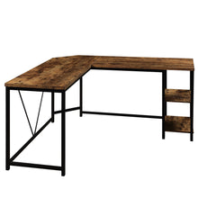 Load image into Gallery viewer, 59.1 Inch L-Shaped Computer Desk Corner Desk Writing Study Workstation Simple Assembly Metal Industrial Design Rustic Brown
