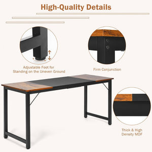 63 Inch Home Office Computer Desk with Heavy Duty Steel Frame Laptop Desktop Computers Desks Conference Table