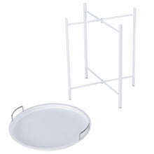 Load image into Gallery viewer, Metal Tray Table Round End Table Sofa Side Table Living Room Bedroom White Home Furniture HW58502WH
