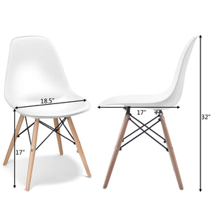 Set of 4 Mid Century Modern Style Dining Side Chair Wood Leg