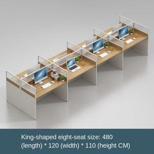 Simple office furniture, modern computer desk, screen card holder, staff office desk and chair