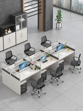Load image into Gallery viewer, Simple and modern partition screen card holder working position staff office desk and chair combination office furniture

