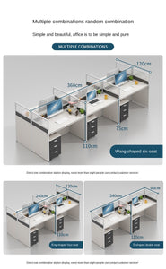 Simple and modern partition screen card holder working position staff office desk and chair combination office furniture