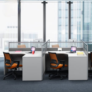 Desk office staff computer table and chair combination screen partition double financial desk