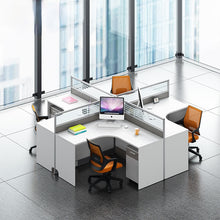 Load image into Gallery viewer, Desk office staff computer table and chair combination screen partition double financial desk
