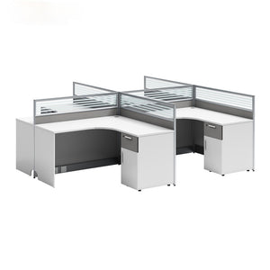Desk office staff computer table and chair combination screen partition double financial desk