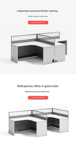 Desk office staff computer table and chair combination screen partition double financial desk