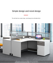 Load image into Gallery viewer, Desk office staff computer table and chair combination screen partition double financial desk
