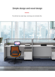 Desk office staff computer table and chair combination screen partition double financial desk