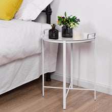Load image into Gallery viewer, Metal Tray Table Round End Table Sofa Side Table Living Room Bedroom White Home Furniture HW58502WH
